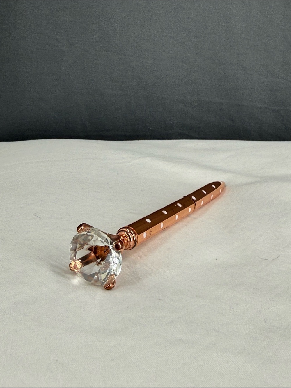 Rose Gold Crystal-Topped Ballpoint Pen - wedding pen